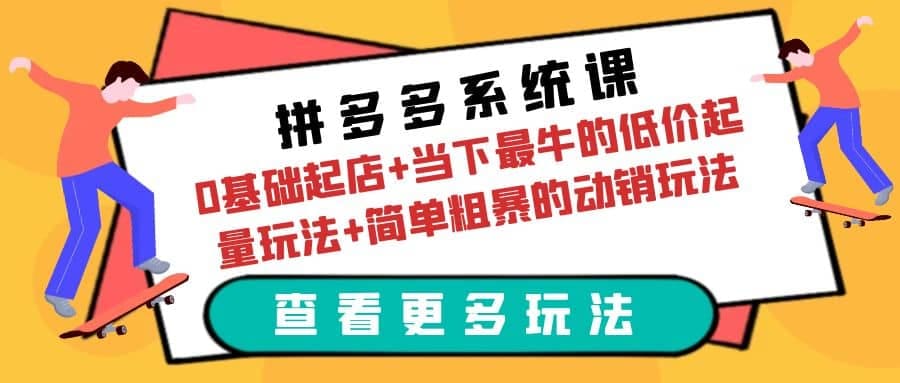 拼多多系统课:0基础起店 当下最牛的低价起量玩法 简单粗暴的动销玩法