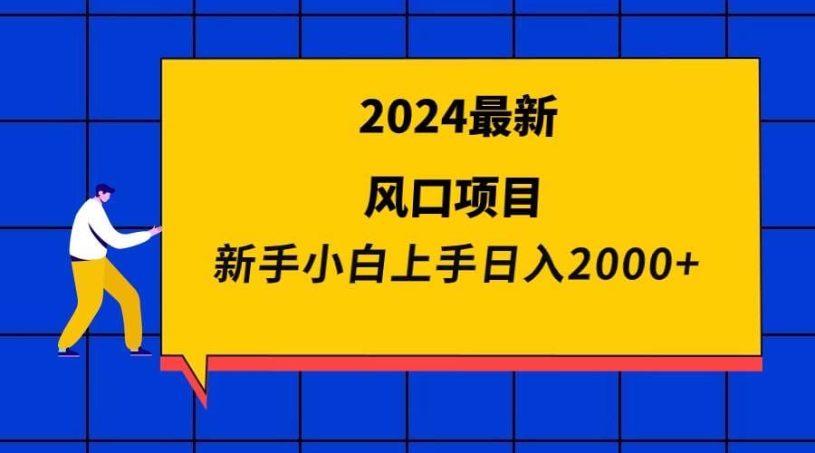 2024最新风口项目 新手小白日入2000十