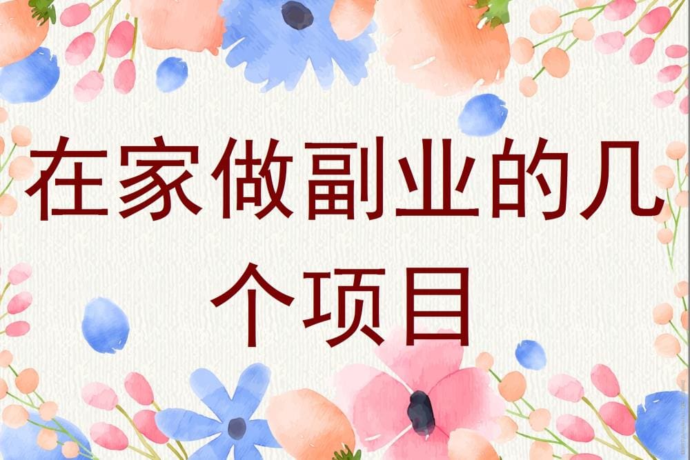 宅家新风尚！探索高潜力副业项目，让你在家也能实现事业与收入的双重飞跃！