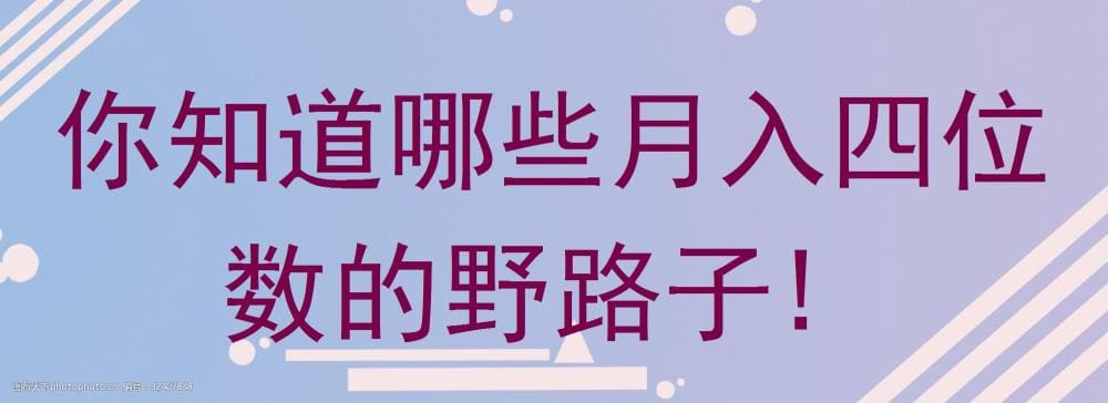 揭秘！那些鲜为人知的月入四位数的野路子，你了解几个？