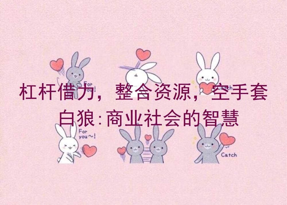 商业智慧大揭秘！杠杆借力，整合资源，空手套白狼：如何在商业社会中游刃有余，轻松获利